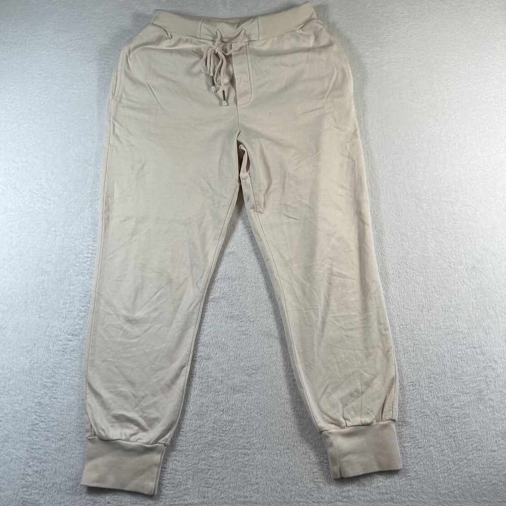 YFB Young Fabulous Broke Sweatpants Small Beige Fleece Jogger Lounge Drawstring
